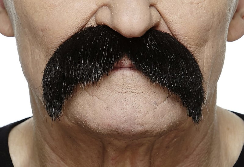Mustaches Self Adhesive Fake Mustache, Novelty, Walrus False Facial Hair for Adults, Costume Accessory for Halloween, Black Lustrous Color - Image 1